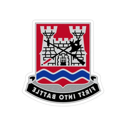 898 Engineer Battalion (U.S. Army) REVERSE PRINT Transparent Die-Cut STICKER 4 Inch Die-Cut Transparent - The Sticker Space