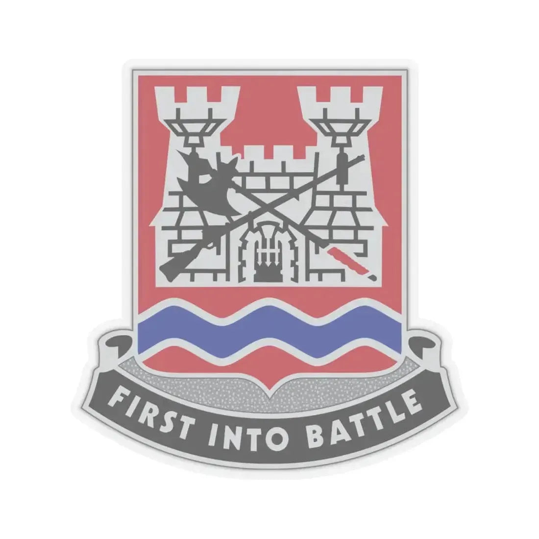 898 Engineer Battalion (U.S. Army) STICKER Vinyl Kiss-Cut Decal 4 Inch Transparent - The Sticker Space