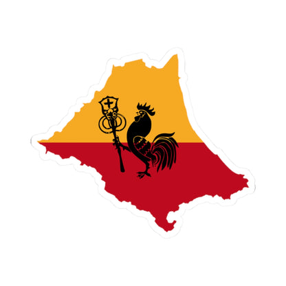 Flag map of Romagna (Italy) STICKER Vinyl Kiss-Cut Decal