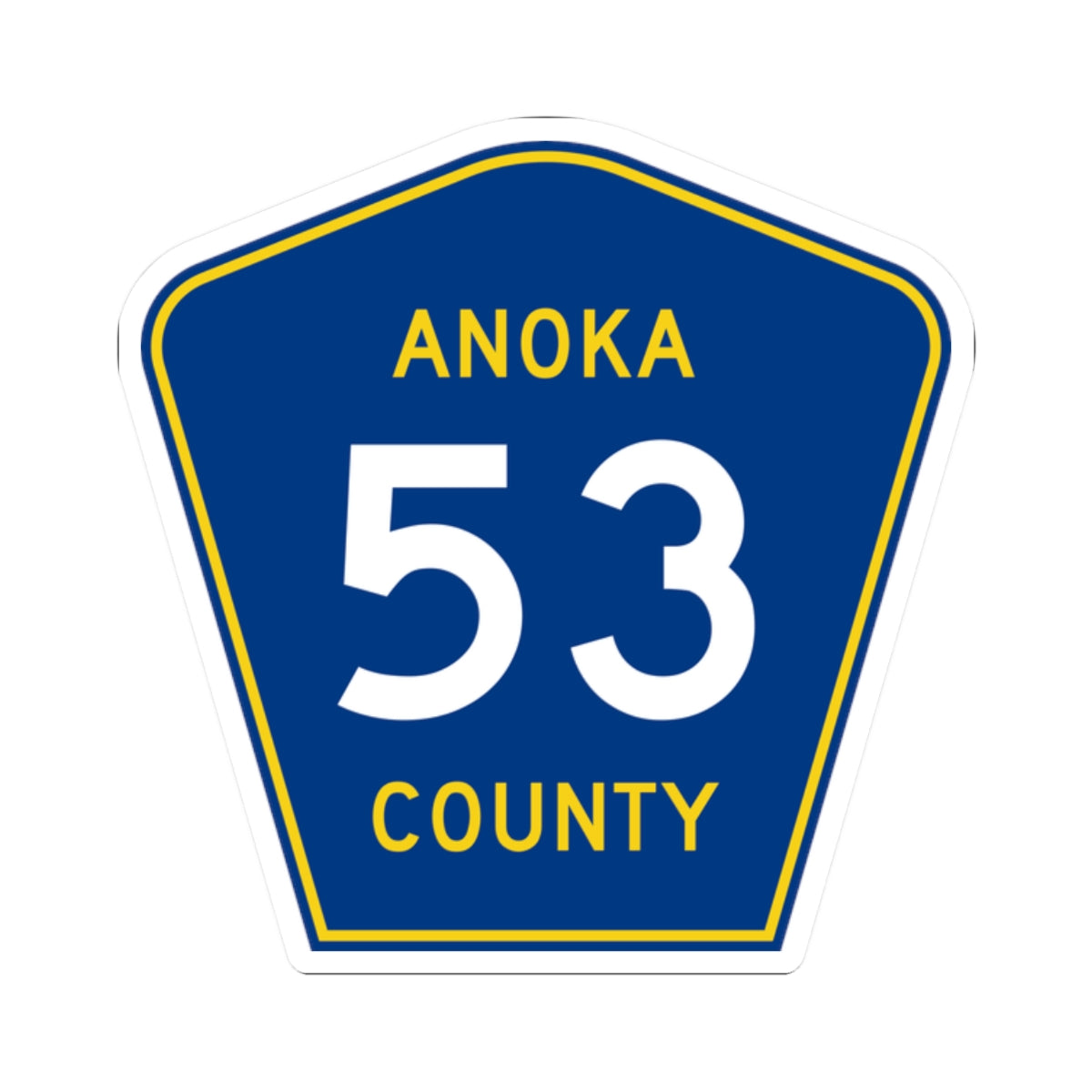 Anoka County 53 (Minnesota) (Road Sign) STICKER Vinyl Kiss-Cut Decal