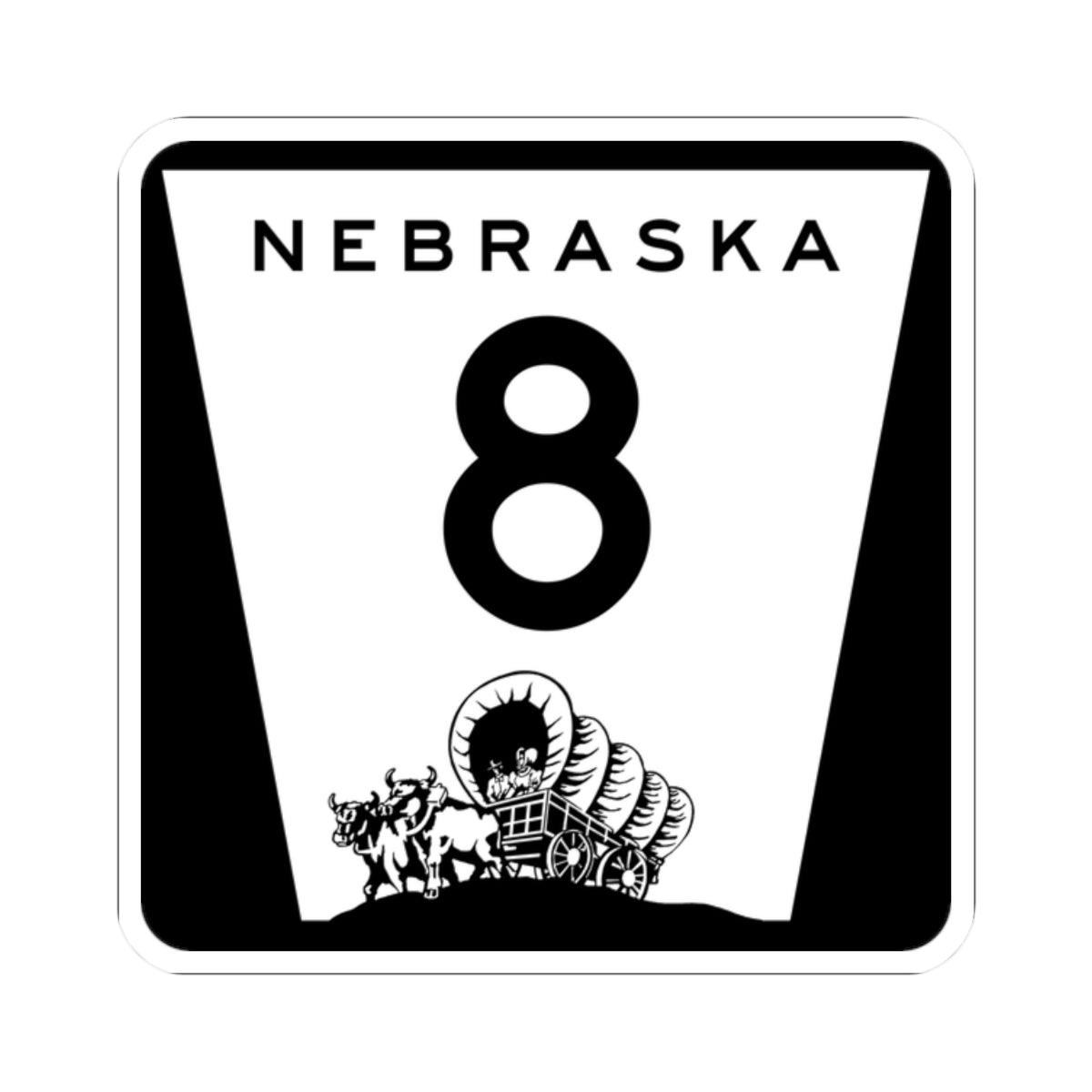 N-8 (Nebraska) (Road Sign) STICKER Vinyl Kiss-Cut Decal
