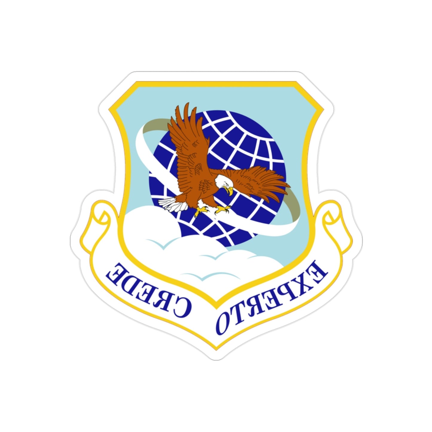 89th Airlift Wing (U.S. Air Force) REVERSE PRINT Transparent STICKER-2" × 2"-The Sticker Space