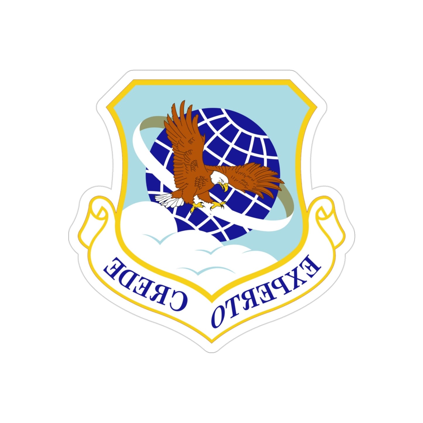 89th Airlift Wing (U.S. Air Force) REVERSE PRINT Transparent STICKER-3" × 3"-The Sticker Space