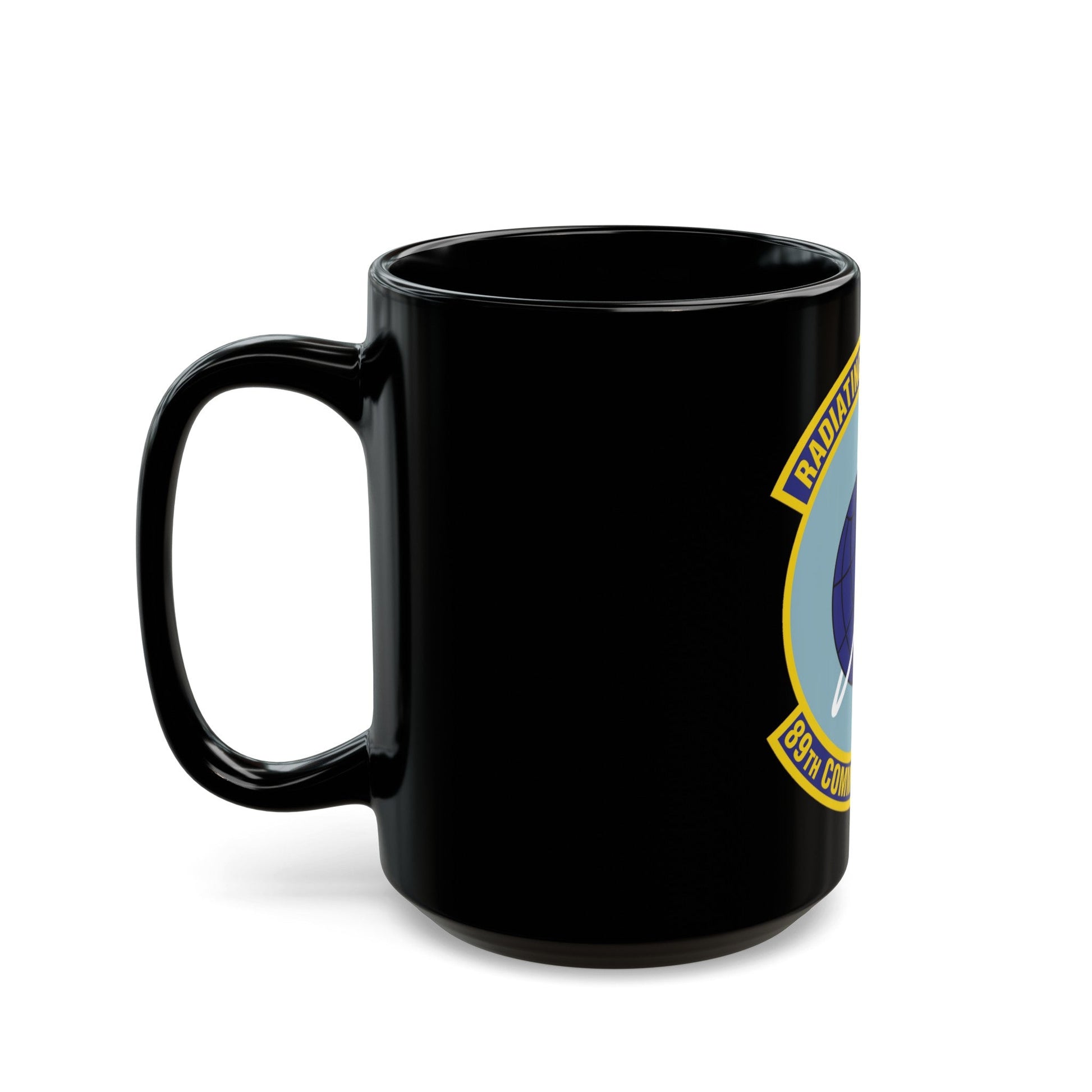 89th Communications Squadron (U.S. Air Force) Black Coffee Mug-The Sticker Space