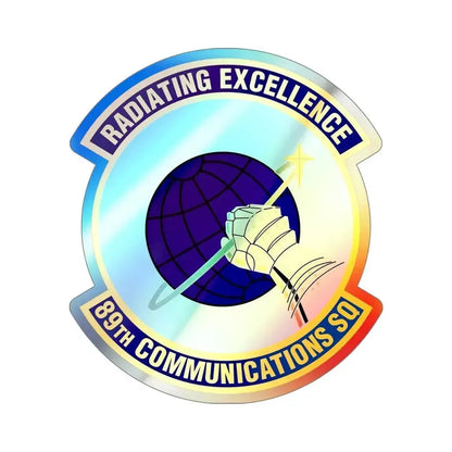 89th Communications Squadron (U.S. Air Force) Holographic STICKER Die-Cut Vinyl Decal 5 Inch Holographic - The Sticker Space