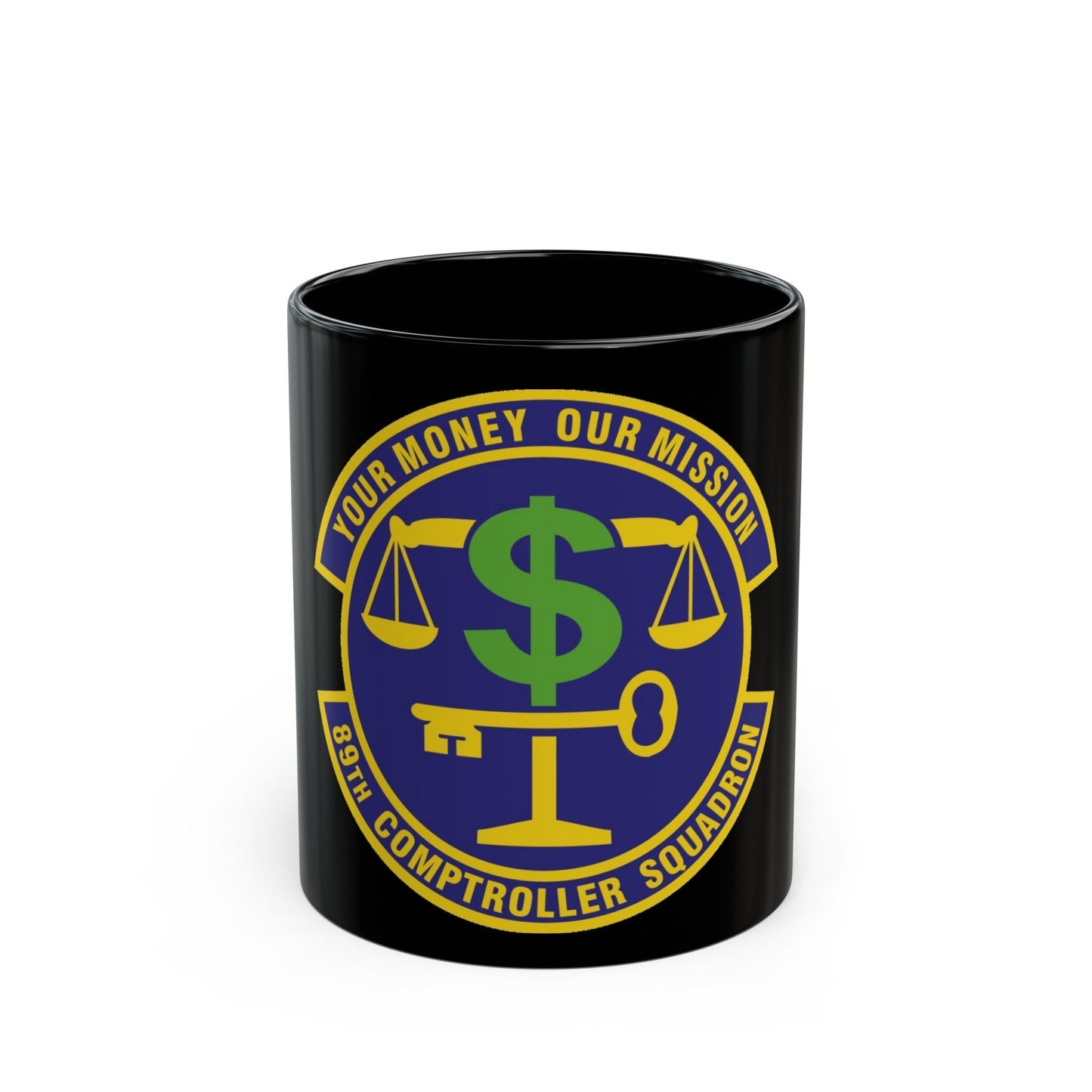 89th Comptroller Squadron (U.S. Air Force) Black Coffee Mug-11oz-The Sticker Space