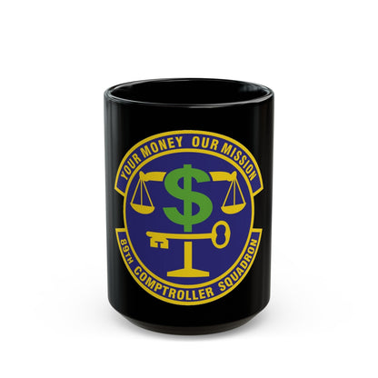 89th Comptroller Squadron (U.S. Air Force) Black Coffee Mug-15oz-The Sticker Space