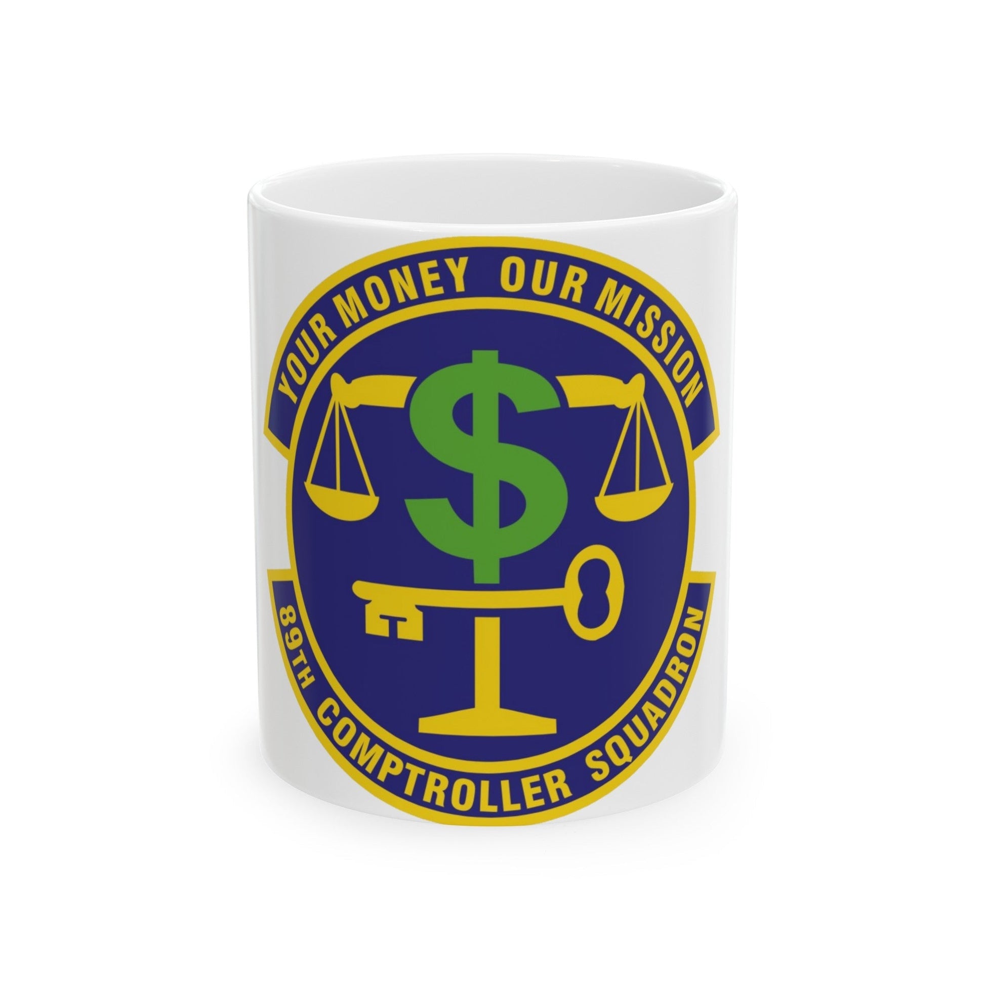 89th Comptroller Squadron (U.S. Air Force) White Coffee Mug-11oz-The Sticker Space