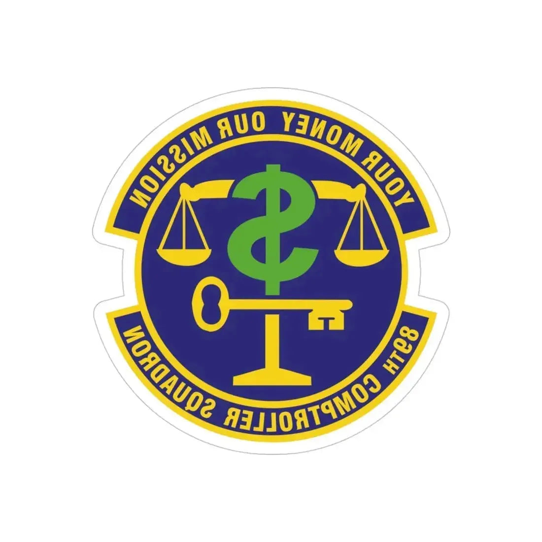 89th Comptroller Squadron (U.S. Air Force) REVERSE PRINT Transparent Die-Cut STICKER - The Sticker Space