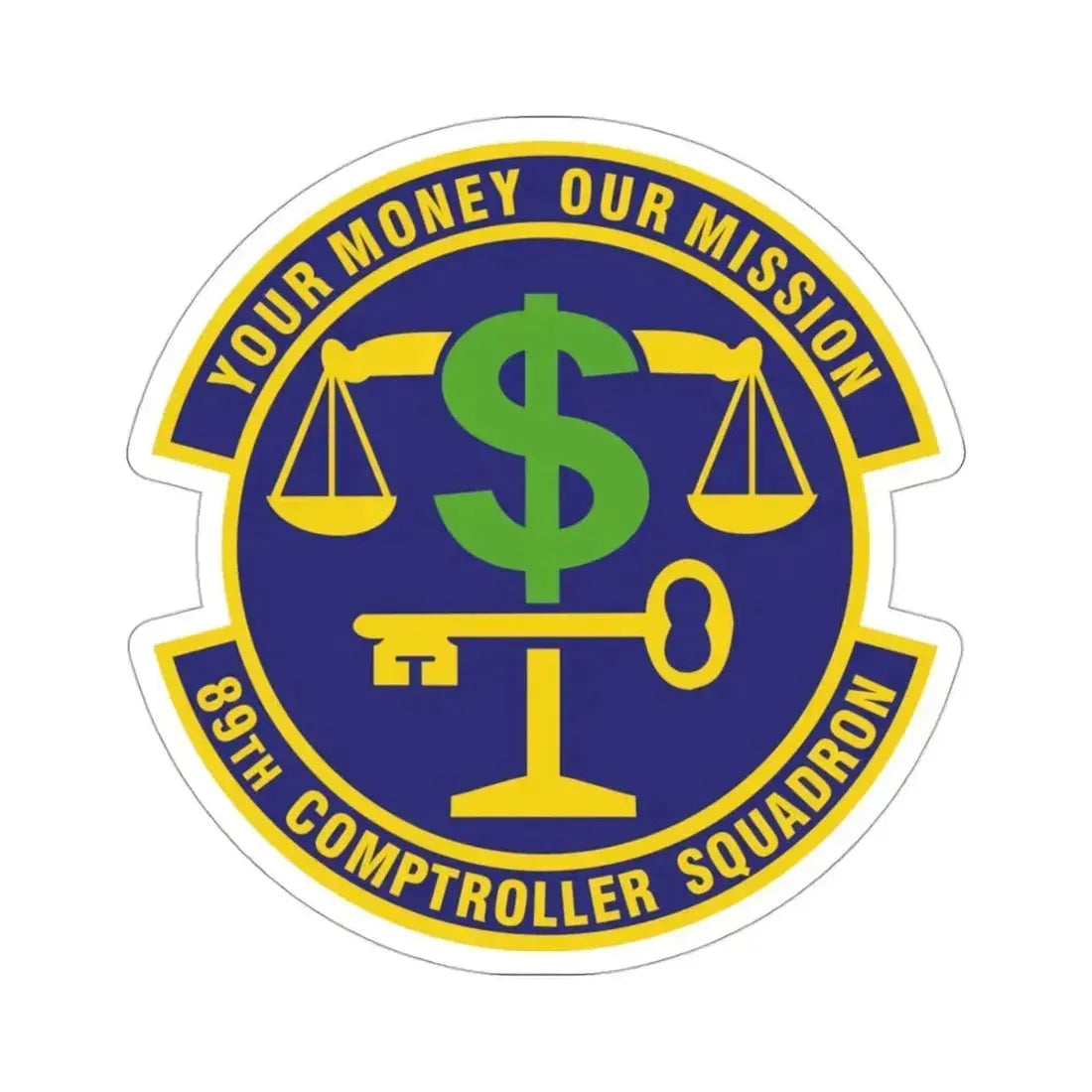 89th Comptroller Squadron (U.S. Air Force) STICKER Vinyl Die-Cut Decal 3 Inch - The Sticker Space