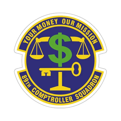 89th Comptroller Squadron (U.S. Air Force) STICKER Vinyl Die-Cut Decal - The Sticker Space