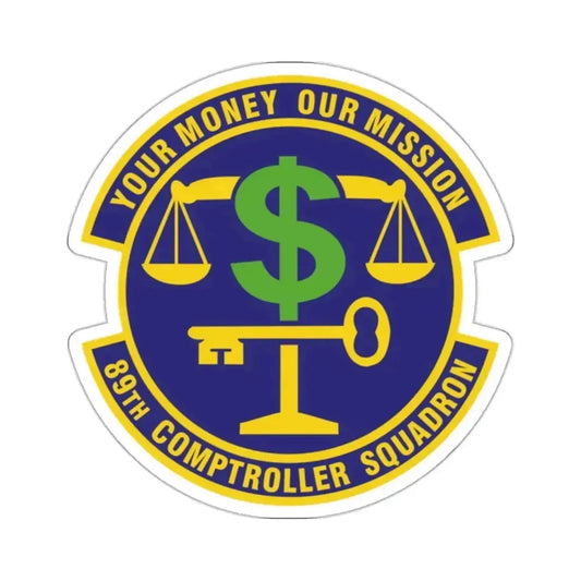 89th Comptroller Squadron (U.S. Air Force) STICKER Vinyl Kiss-Cut Decal 2 Inch White - The Sticker Space