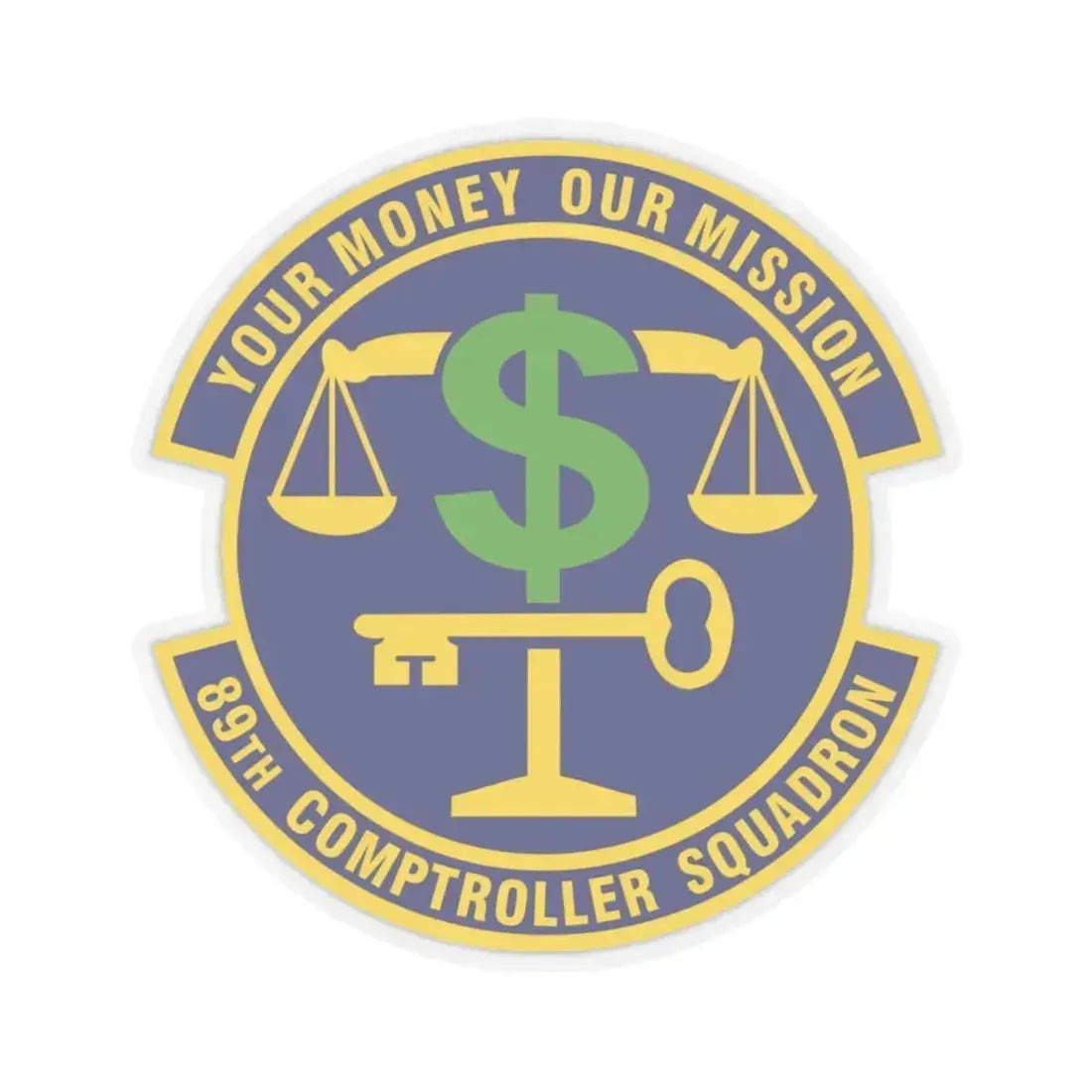 89th Comptroller Squadron (U.S. Air Force) STICKER Vinyl Kiss-Cut Decal 4 Inch Transparent - The Sticker Space