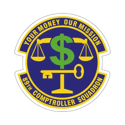 89th Comptroller Squadron (U.S. Air Force) STICKER Vinyl Kiss-Cut Decal 6 Inch White - The Sticker Space
