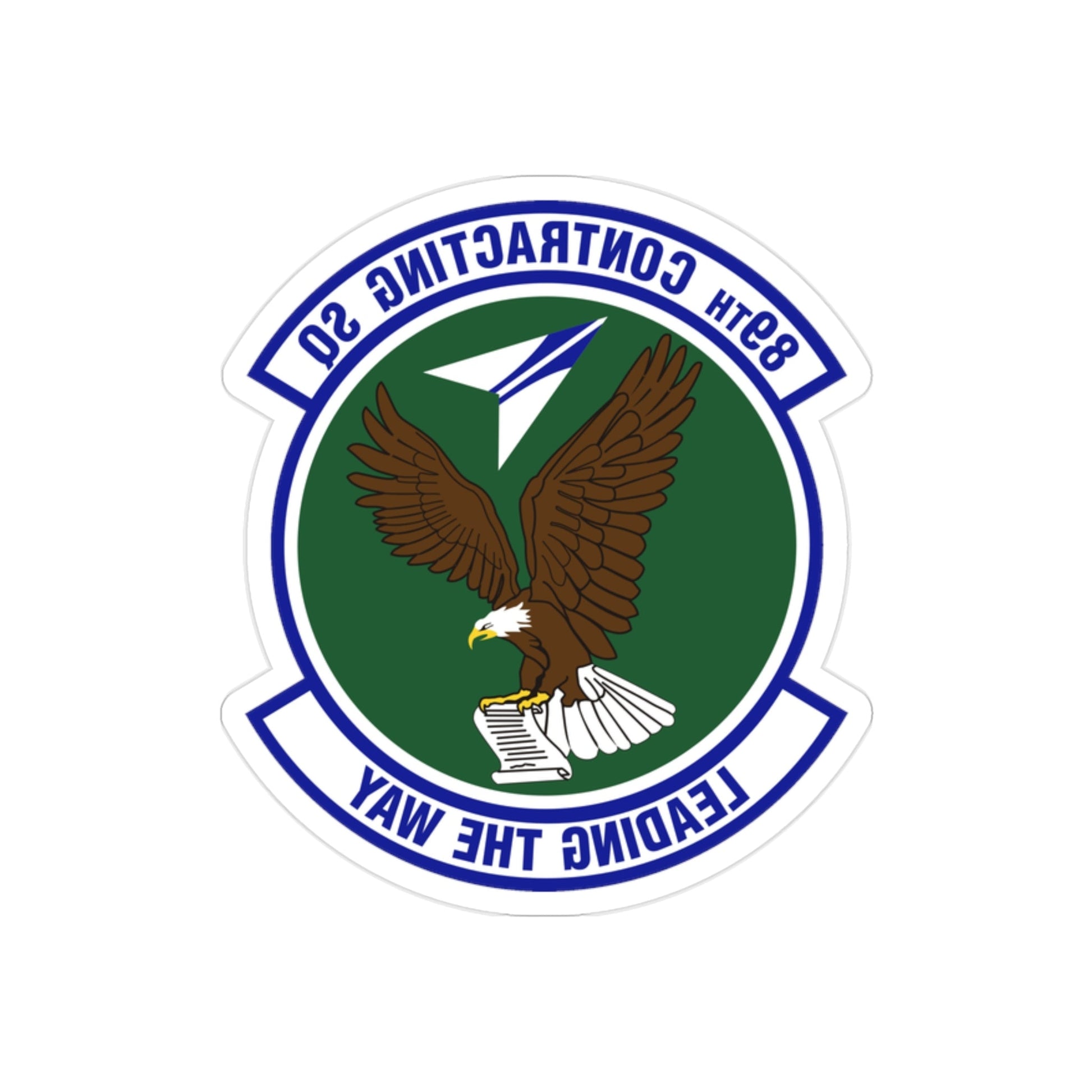 89th Contracting Squadron (U.S. Air Force) REVERSE PRINT Transparent STICKER-2" × 2"-The Sticker Space