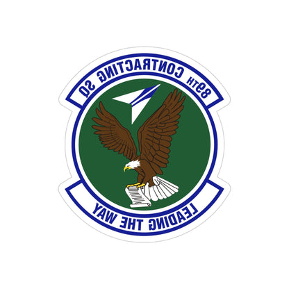 89th Contracting Squadron (U.S. Air Force) REVERSE PRINT Transparent STICKER-4" × 4"-The Sticker Space