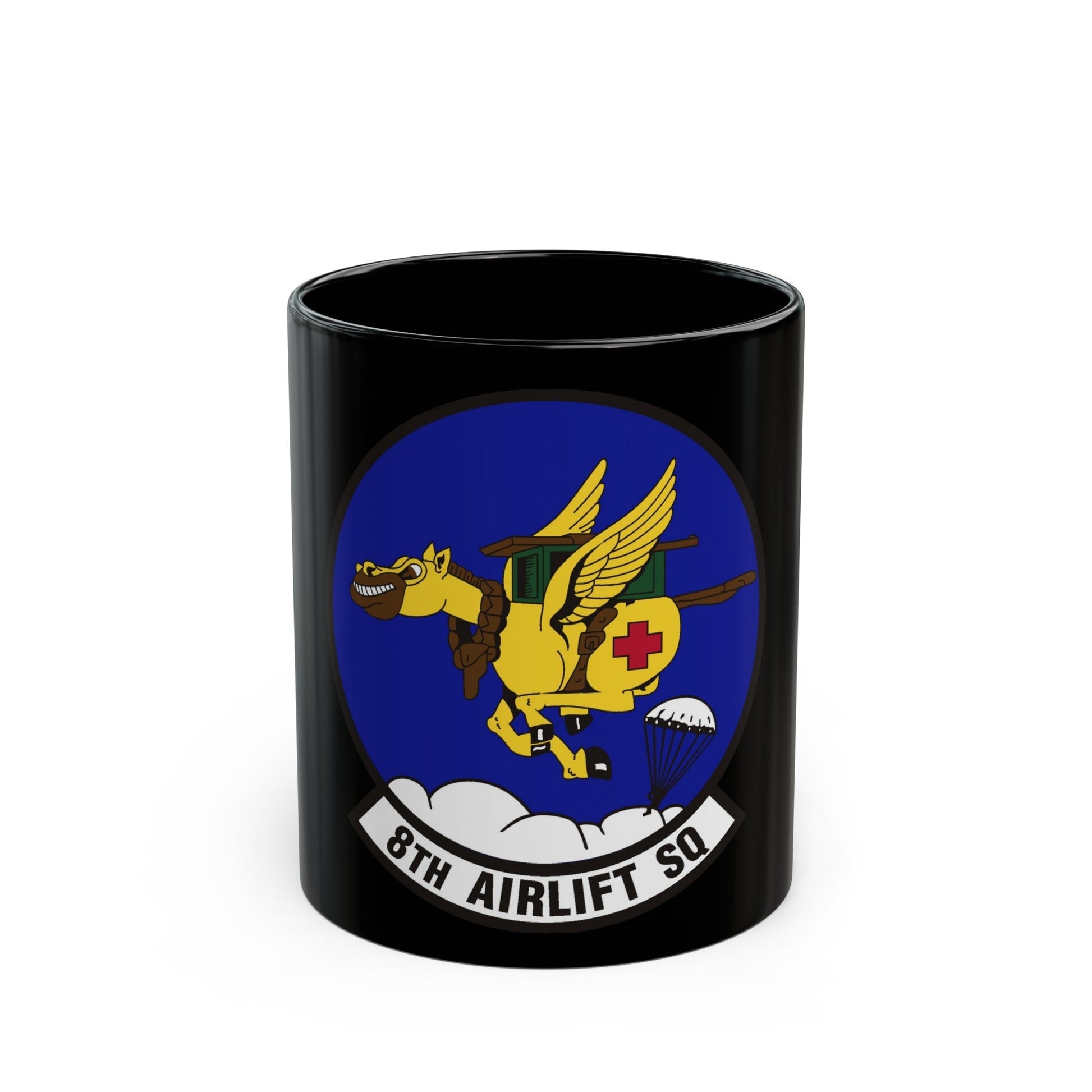 8th Airlift Squadron (U.S. Air Force) Black Coffee Mug-11oz-The Sticker Space