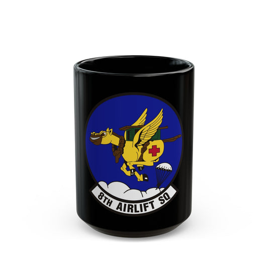 8th Airlift Squadron (U.S. Air Force) Black Coffee Mug-15oz-The Sticker Space