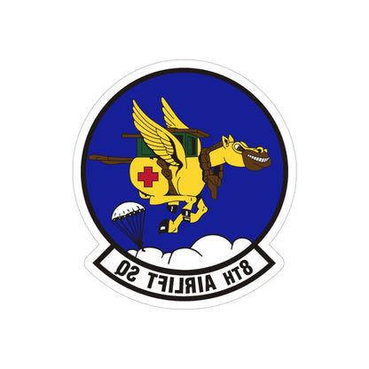 8th Airlift Squadron (U.S. Air Force) REVERSE PRINT Transparent STICKER-5" × 5"-The Sticker Space