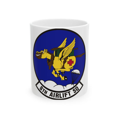 8th Airlift Squadron (U.S. Air Force) White Coffee Mug-11oz-The Sticker Space