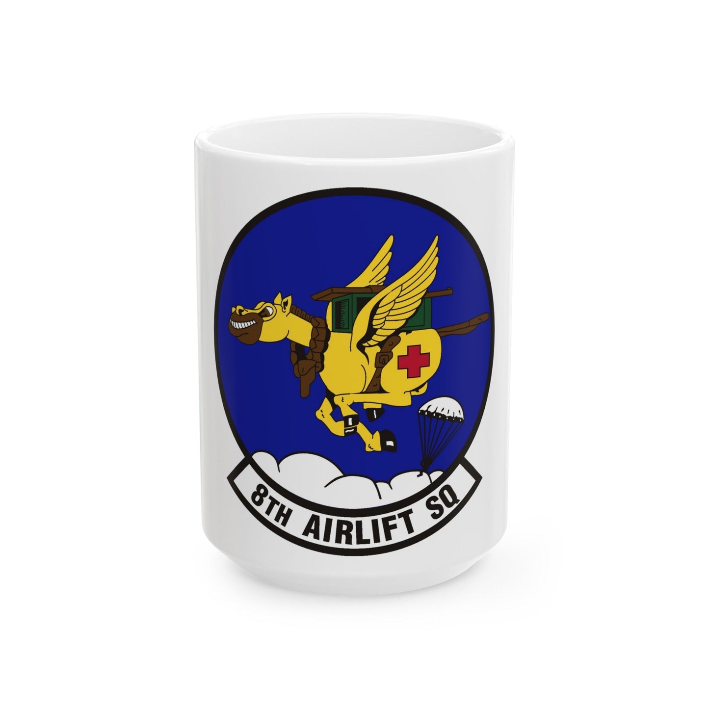 8th Airlift Squadron (U.S. Air Force) White Coffee Mug-15oz-The Sticker Space