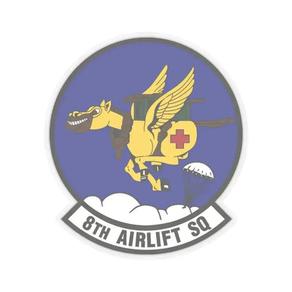 8th Airlift Squadron (U.S. Air Force) STICKER Vinyl Kiss-Cut Decal 4 Inch Transparent - The Sticker Space