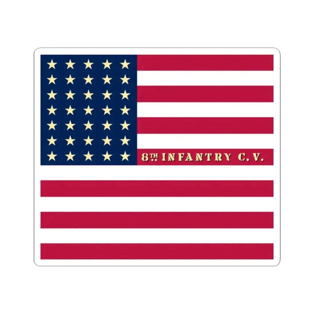8th California Infantry Regiment flag (United States) STICKER Vinyl Kiss-Cut Decal 2 Inch White - The Sticker Space