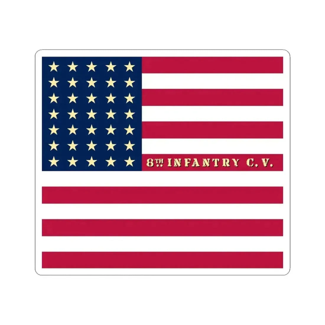 8th California Infantry Regiment flag (United States) STICKER Vinyl Kiss-Cut Decal 6 Inch White - The Sticker Space