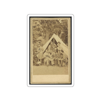 8th Company Soldiers At A Military Camp, Possibly In Washington, D.C. (U.S. Civil War) STICKER Vinyl Die-Cut Decal-White-The Sticker Space