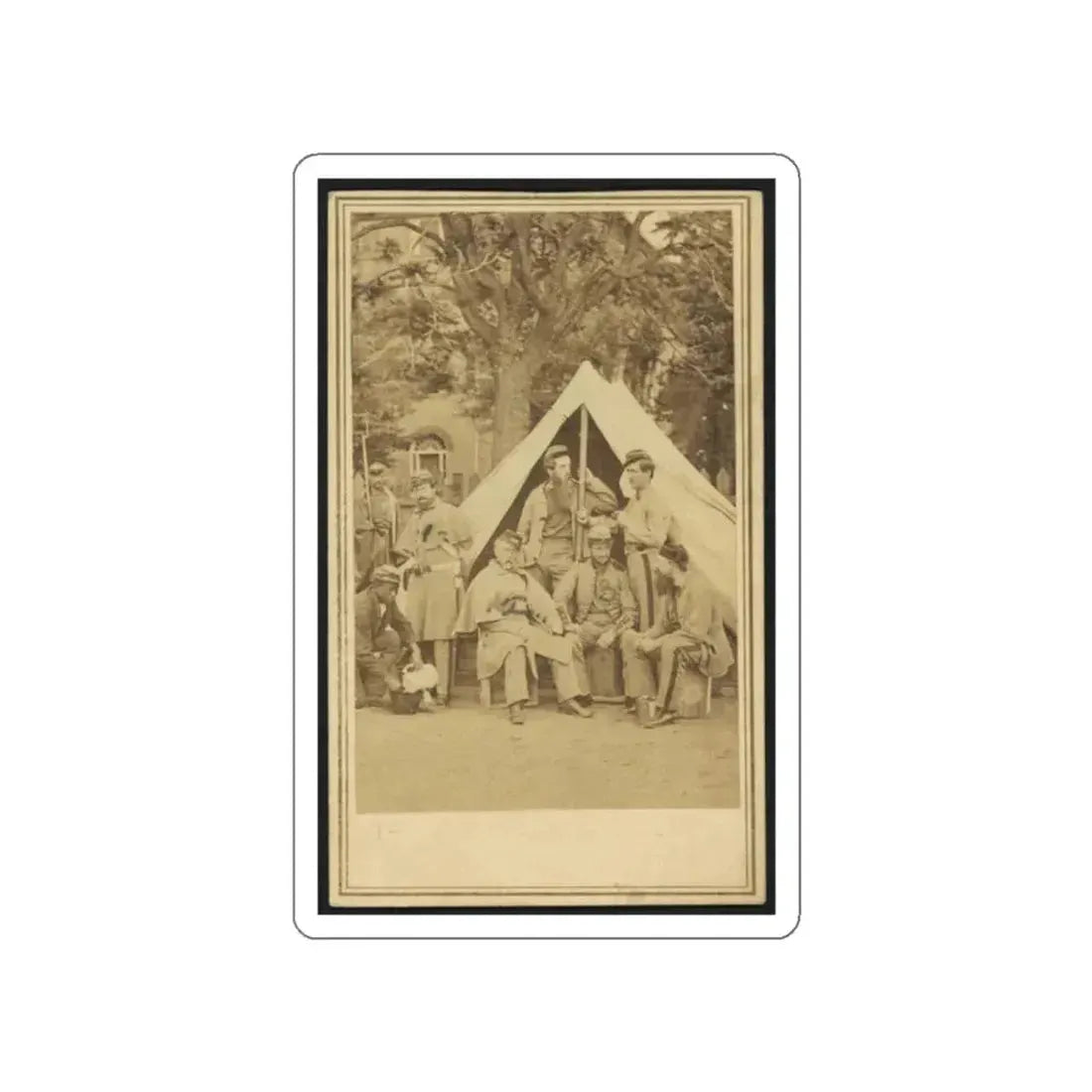 8th Company Soldiers At A Military Camp, Possibly In Washington, D.C. (U.S. Civil War) STICKER Vinyl Die-Cut Decal - The Sticker Space