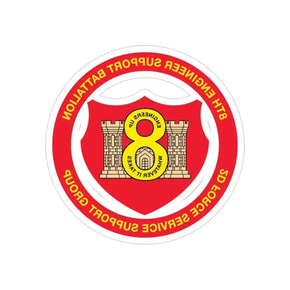 8th Engineer Support Battalion 2nd Force Service Support Group (USMC) REVERSE PRINT Transparent Die-Cut STICKER 3 Inch Die-Cut Transparent - The Sticker Space