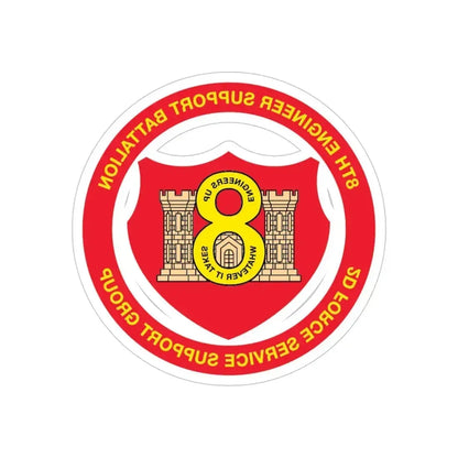 8th Engineer Support Battalion 2nd Force Service Support Group (USMC) REVERSE PRINT Transparent Die-Cut STICKER - The Sticker Space