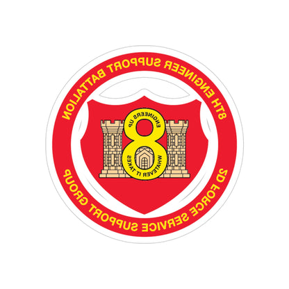 8th Engineer Support Battalion 2nd Force Service Support Group (USMC) REVERSE PRINT Transparent STICKER-4" × 4"-The Sticker Space