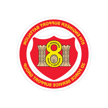 8th Engineer Support Battalion 2nd Force Service Support Group (USMC) REVERSE PRINT Transparent STICKER-5" × 5"-The Sticker Space