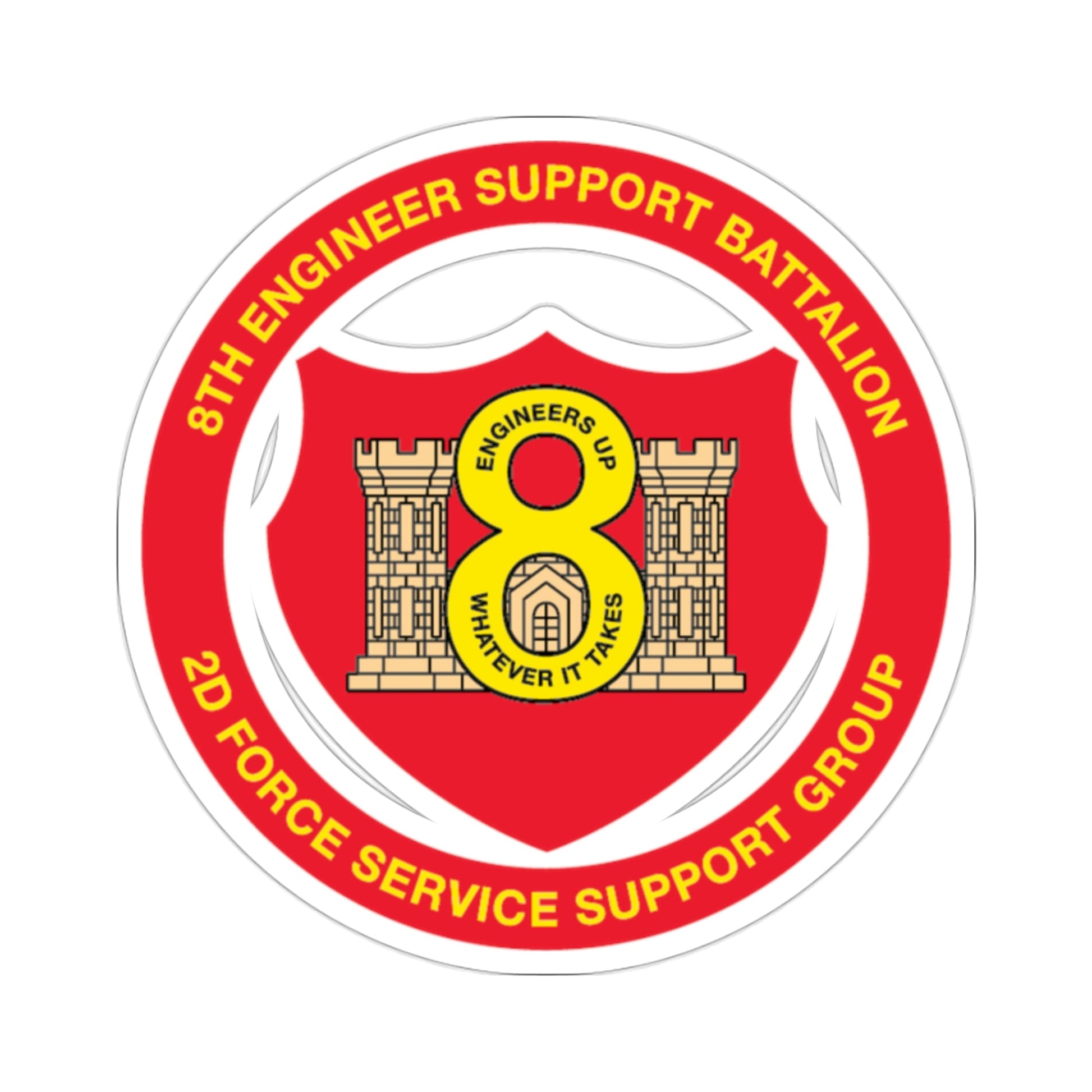 8th Engineer Support Battalion 2nd Force Service Support Group (USMC) STICKER Vinyl Die-Cut Decal-2 Inch-The Sticker Space