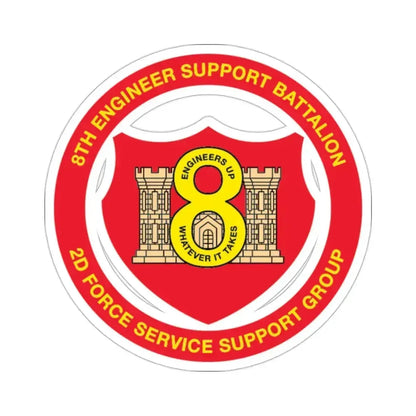 8th Engineer Support Battalion 2nd Force Service Support Group (USMC) STICKER Vinyl Die-Cut Decal 2 Inch - The Sticker Space