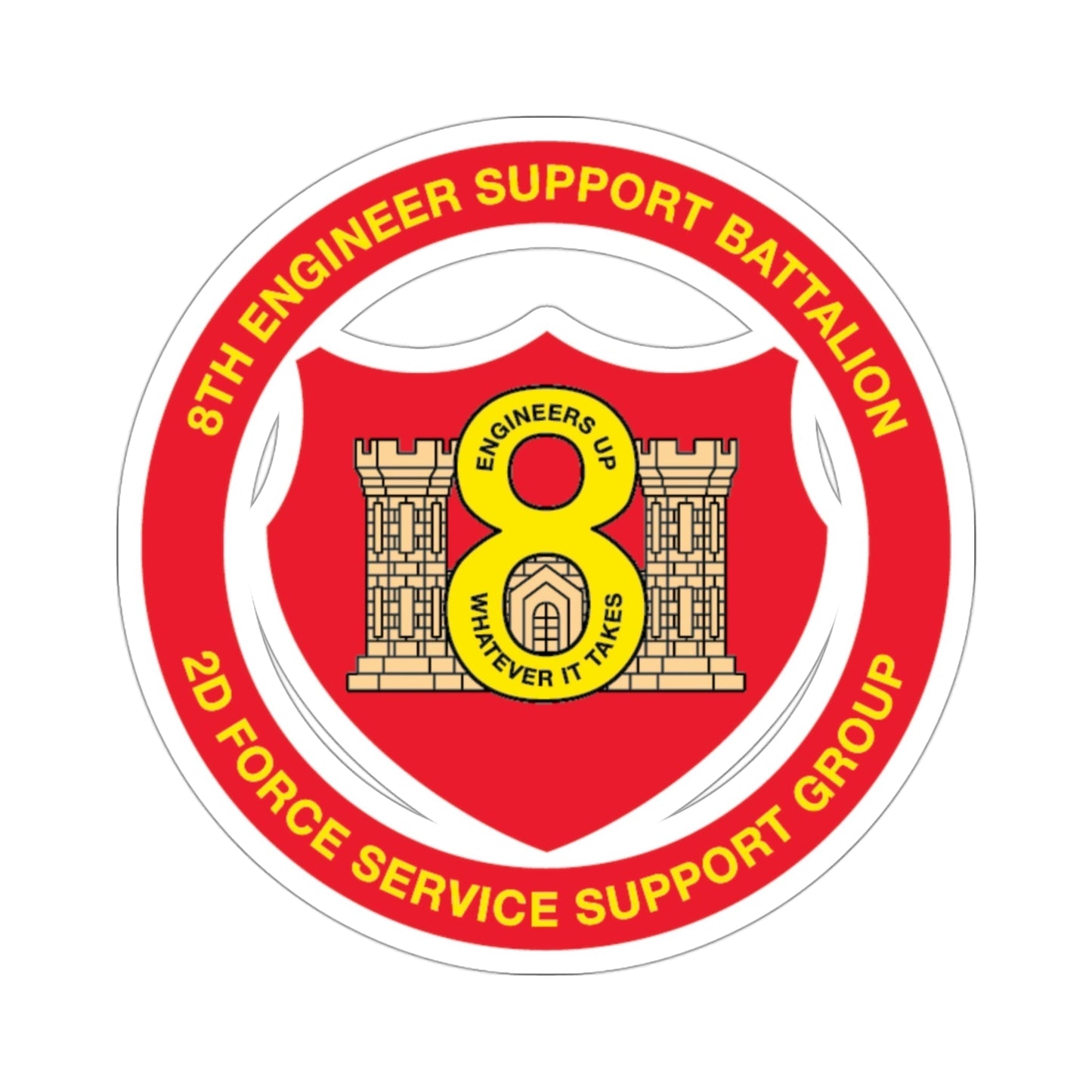 8th Engineer Support Battalion 2nd Force Service Support Group (USMC) STICKER Vinyl Die-Cut Decal-3 Inch-The Sticker Space