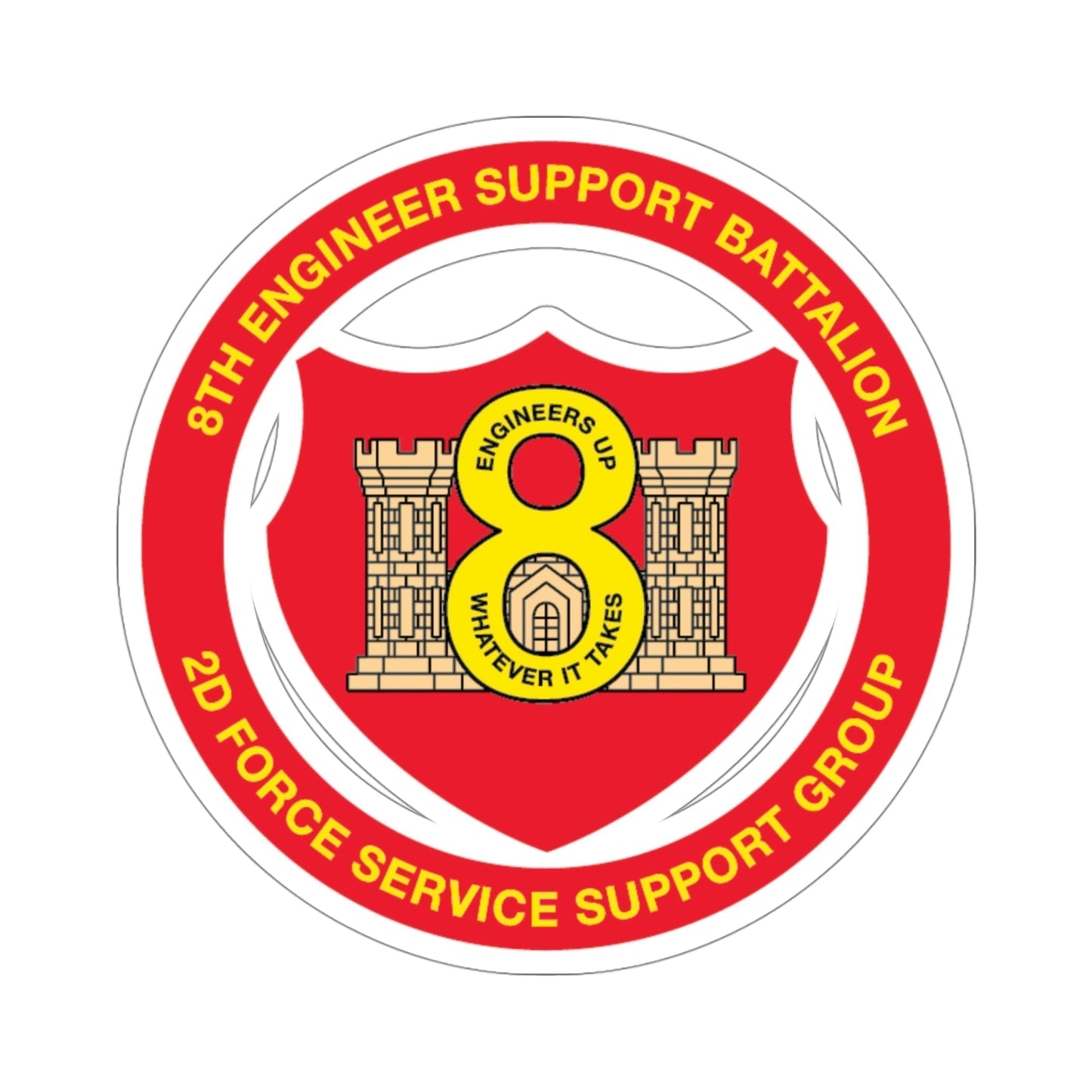 8th Engineer Support Battalion 2nd Force Service Support Group (USMC) STICKER Vinyl Die-Cut Decal-4 Inch-The Sticker Space