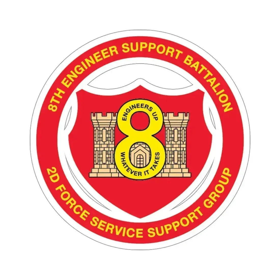 8th Engineer Support Battalion 2nd Force Service Support Group (USMC) STICKER Vinyl Die-Cut Decal 6 Inch - The Sticker Space