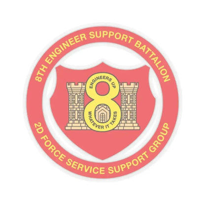 8th Engineer Support Battalion 2nd Force Service Support Group (USMC) STICKER Vinyl Kiss-Cut Decal 2 Inch Transparent - The Sticker Space