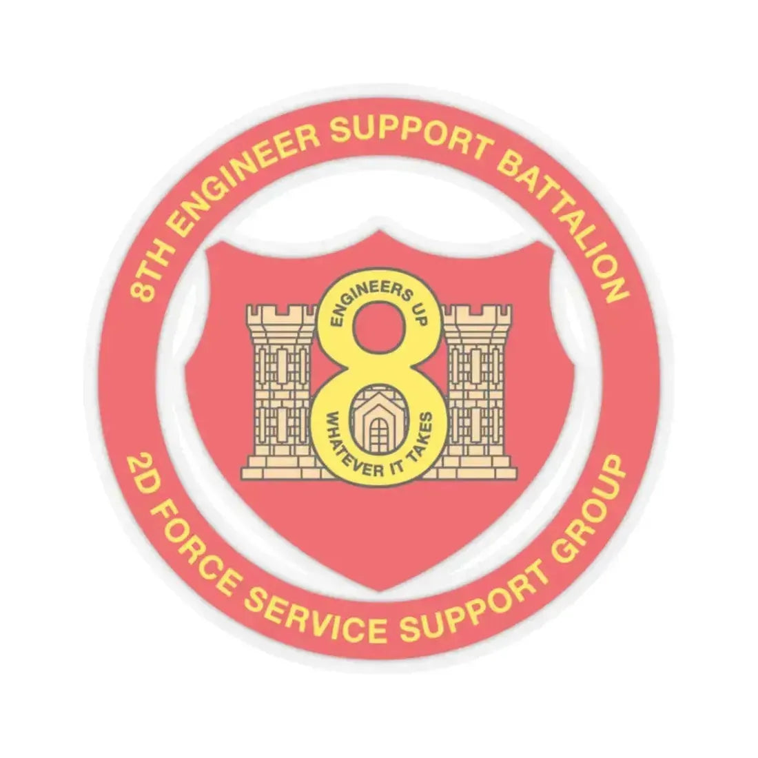8th Engineer Support Battalion 2nd Force Service Support Group (USMC) STICKER Vinyl Kiss-Cut Decal 3 Inch Transparent - The Sticker Space