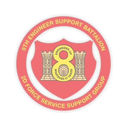 8th Engineer Support Battalion 2nd Force Service Support Group (USMC) STICKER Vinyl Kiss-Cut Decal 4 Inch Transparent - The Sticker Space
