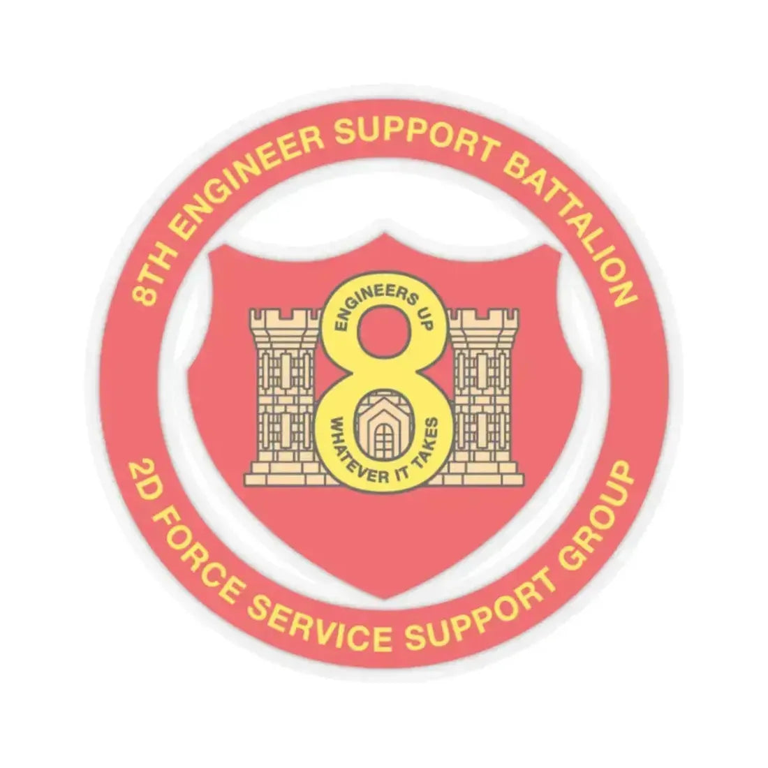 8th Engineer Support Battalion 2nd Force Service Support Group (USMC) STICKER Vinyl Kiss-Cut Decal - The Sticker Space