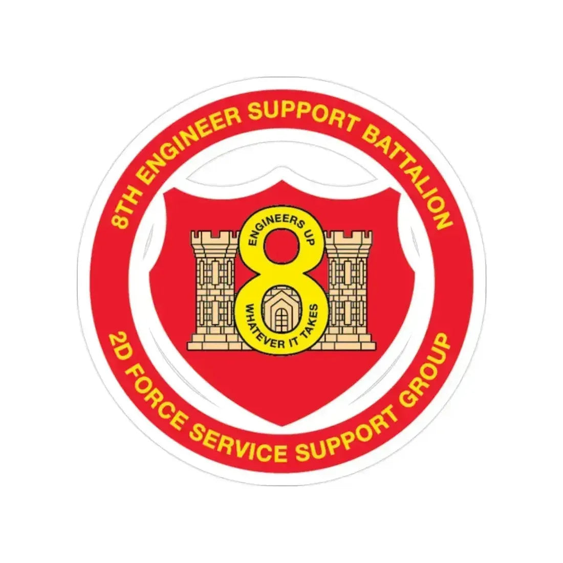 8th Engineer Support Battalion 2nd Force Service Support Group (USMC) Transparent STICKER Die-Cut Vinyl Decal 2 Inch - The Sticker Space