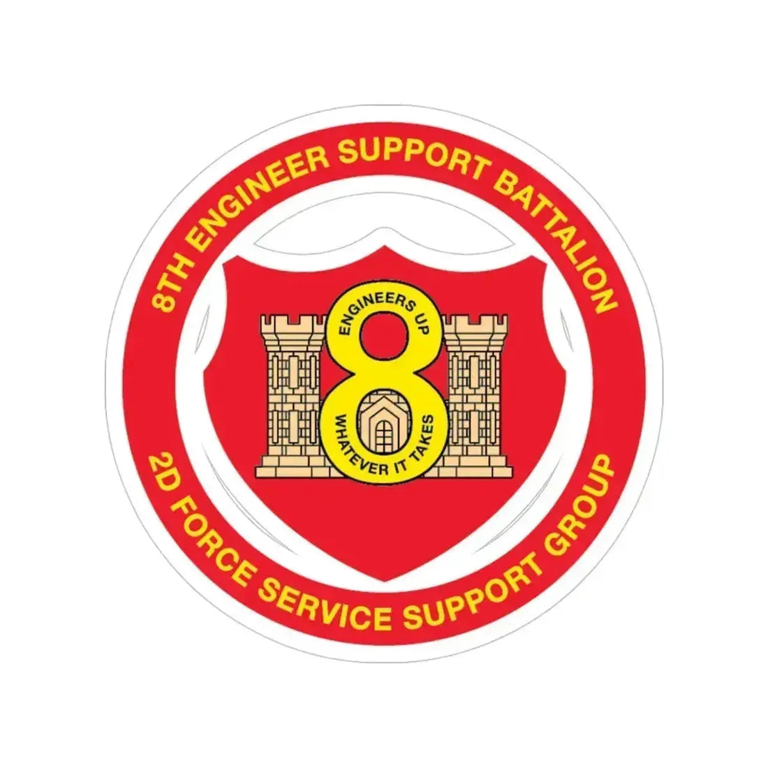 8th Engineer Support Battalion 2nd Force Service Support Group (USMC) Transparent STICKER Die-Cut Vinyl Decal 4 Inch - The Sticker Space