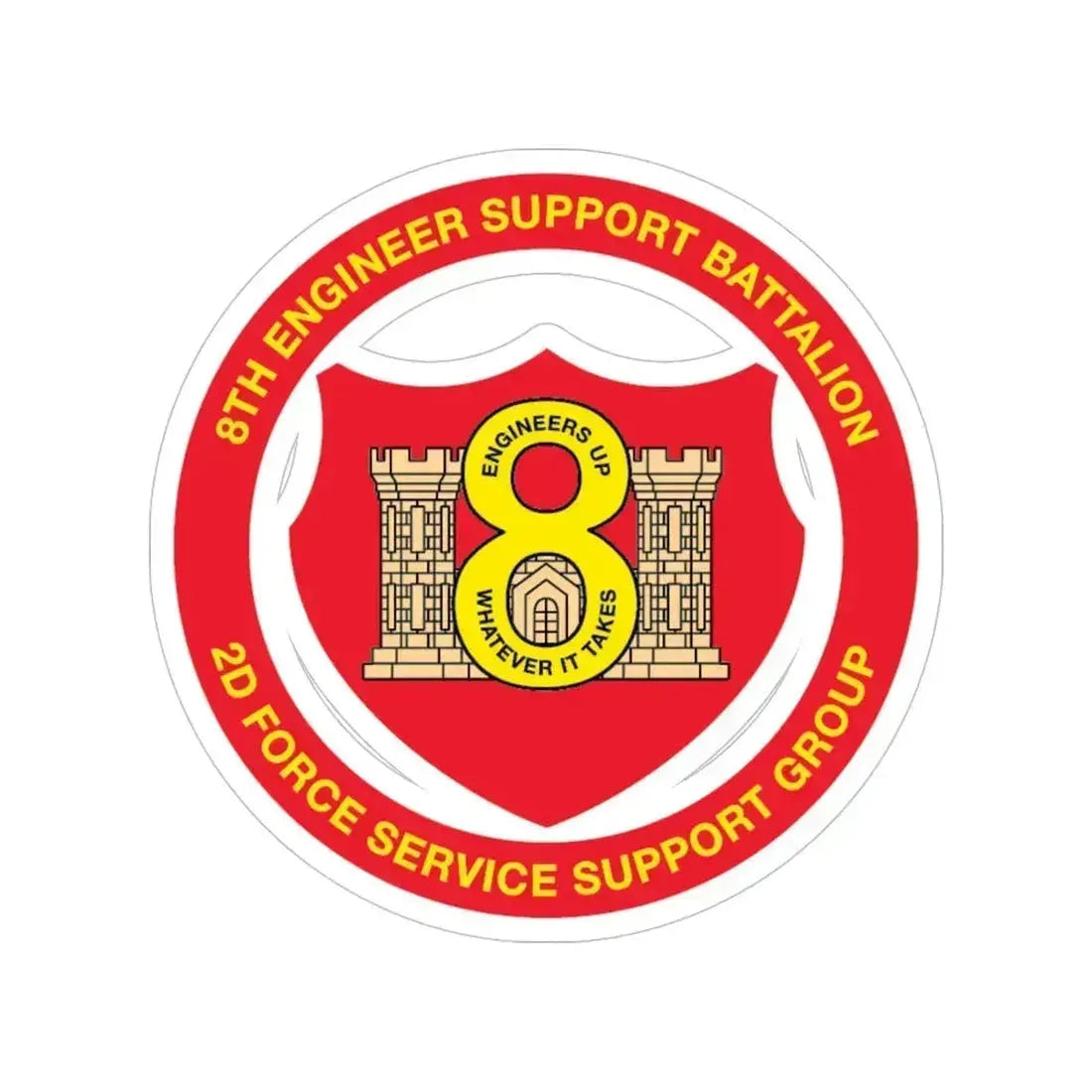 8th Engineer Support Battalion 2nd Force Service Support Group (USMC) Transparent STICKER Die-Cut Vinyl Decal 5 Inch - The Sticker Space