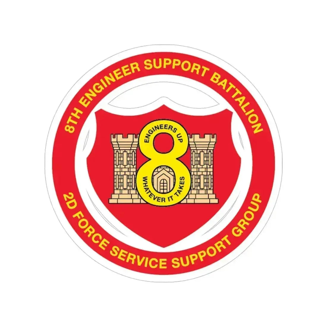 8th Engineer Support Battalion 2nd Force Service Support Group (USMC) Transparent STICKER Die-Cut Vinyl Decal 6 Inch - The Sticker Space
