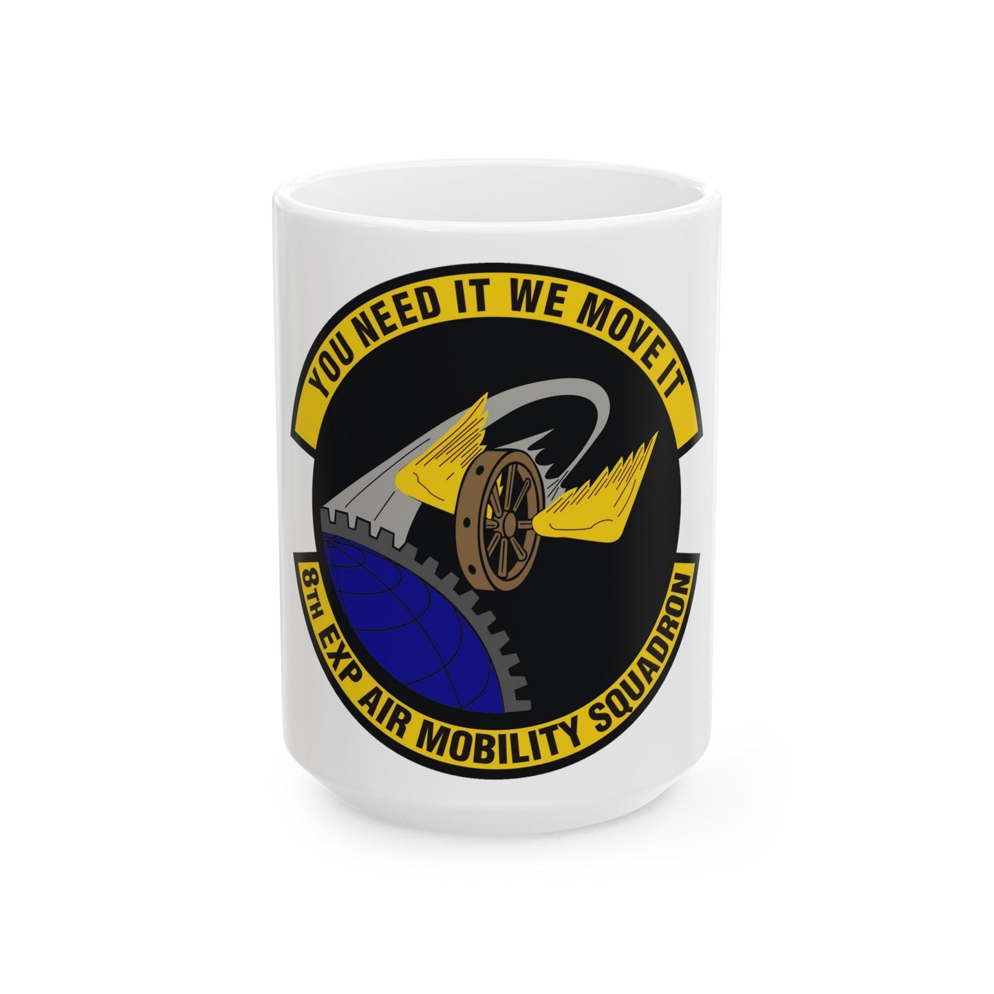 8th Expeditionary Air Mobility Squadron (U.S. Air Force) White Coffee Mug-15oz-The Sticker Space