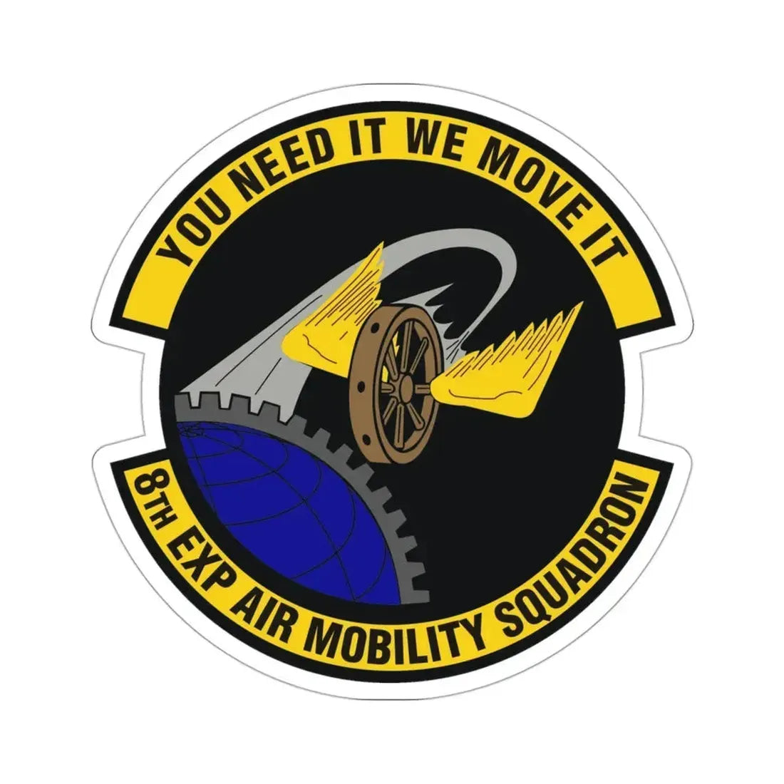 8th Expeditionary Air Mobility Squadron (U.S. Air Force) STICKER Vinyl Die-Cut Decal 3 Inch - The Sticker Space