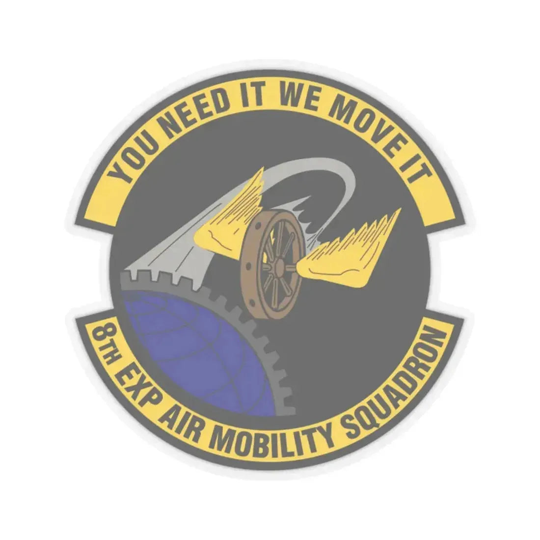 8th Expeditionary Air Mobility Squadron (U.S. Air Force) STICKER Vinyl Kiss-Cut Decal 2 Inch Transparent - The Sticker Space